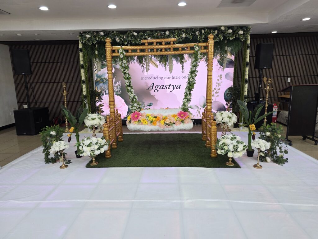 Courtyard Baby Shower Floral Decoration. 2