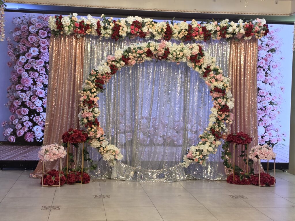 Courtyard Reception Party Stage LED Screen Backdrop Decor Setup