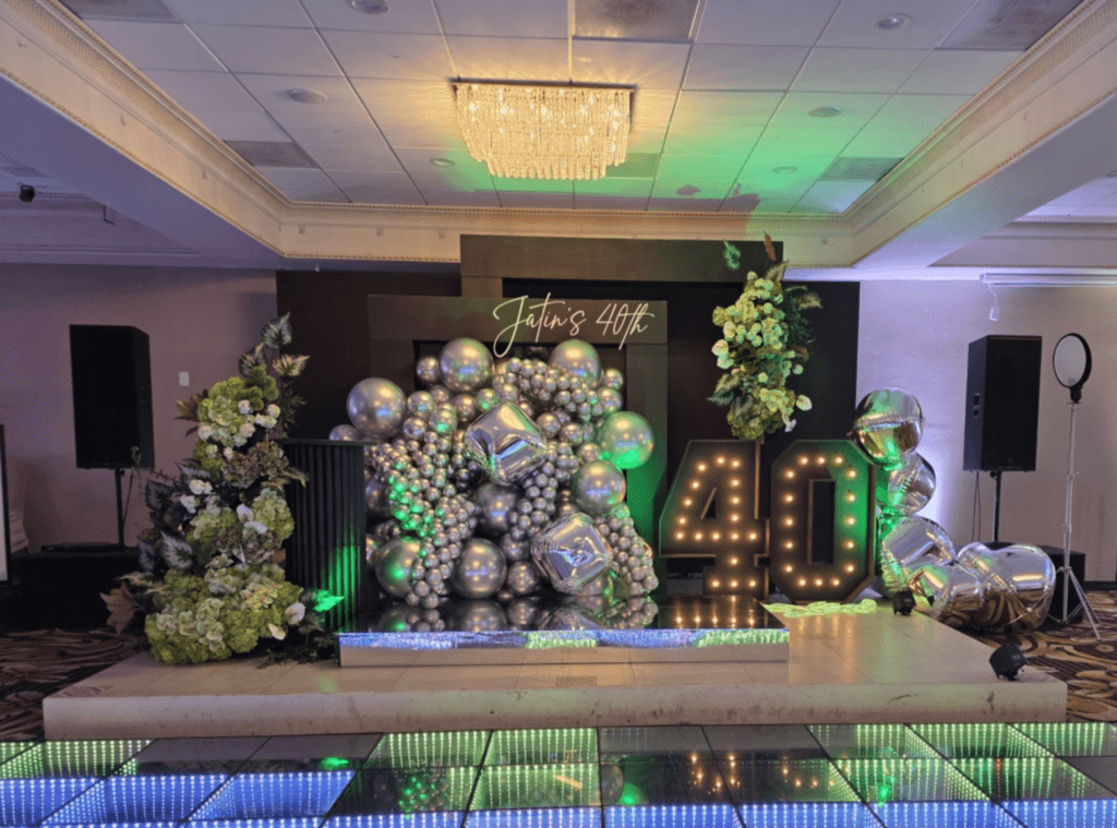 Grand Milestone Birthday Party . Stage Decoration